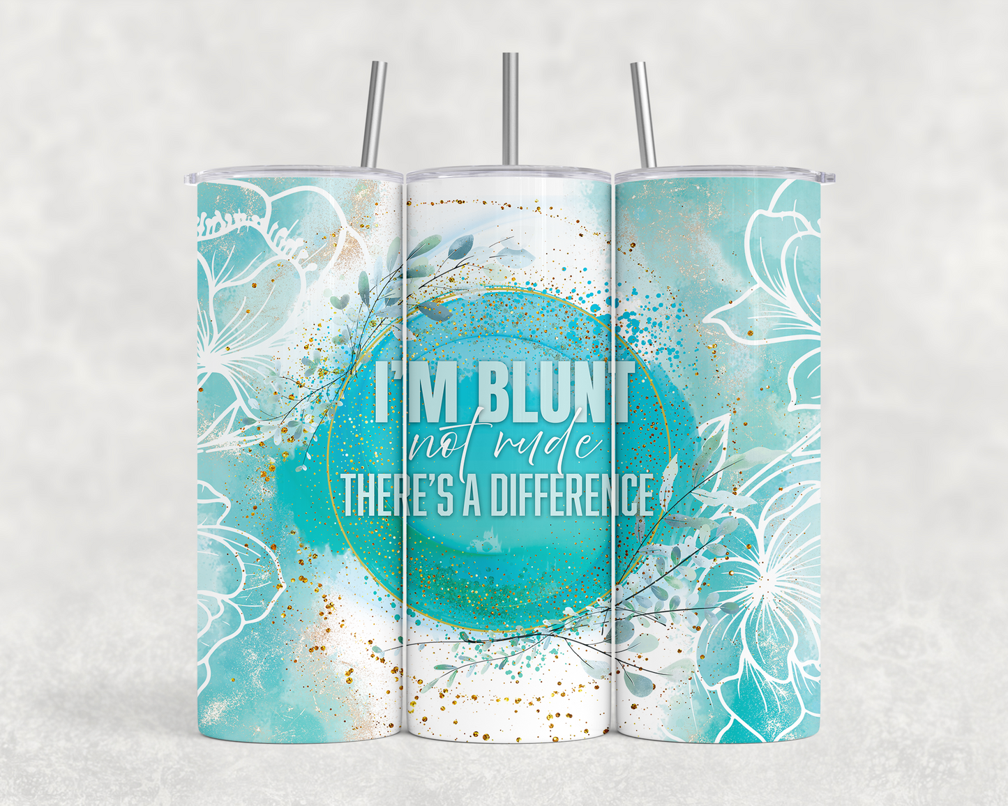 20 oz I'm Blunt Not Rude Holographic Tumbler - The Redheaded StoryKeeper