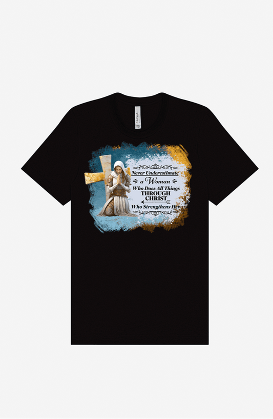 Never Underestimate TShirt - The Redheaded StoryKeeper