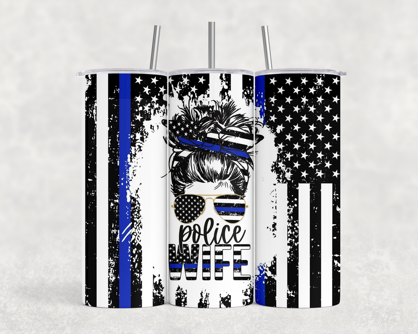 20 oz Police Wife Tumbler - The Redheaded StoryKeeper