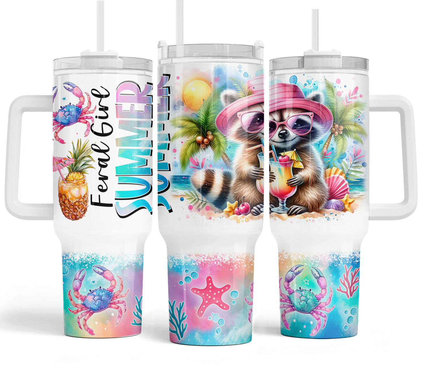 40 oz Big Swig Holographic - Feral Girl Summer