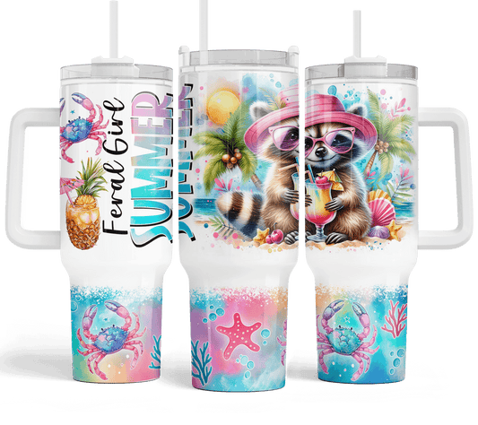 40 oz Big Swig Holographic - Feral Girl Summer - The Redheaded StoryKeeper
