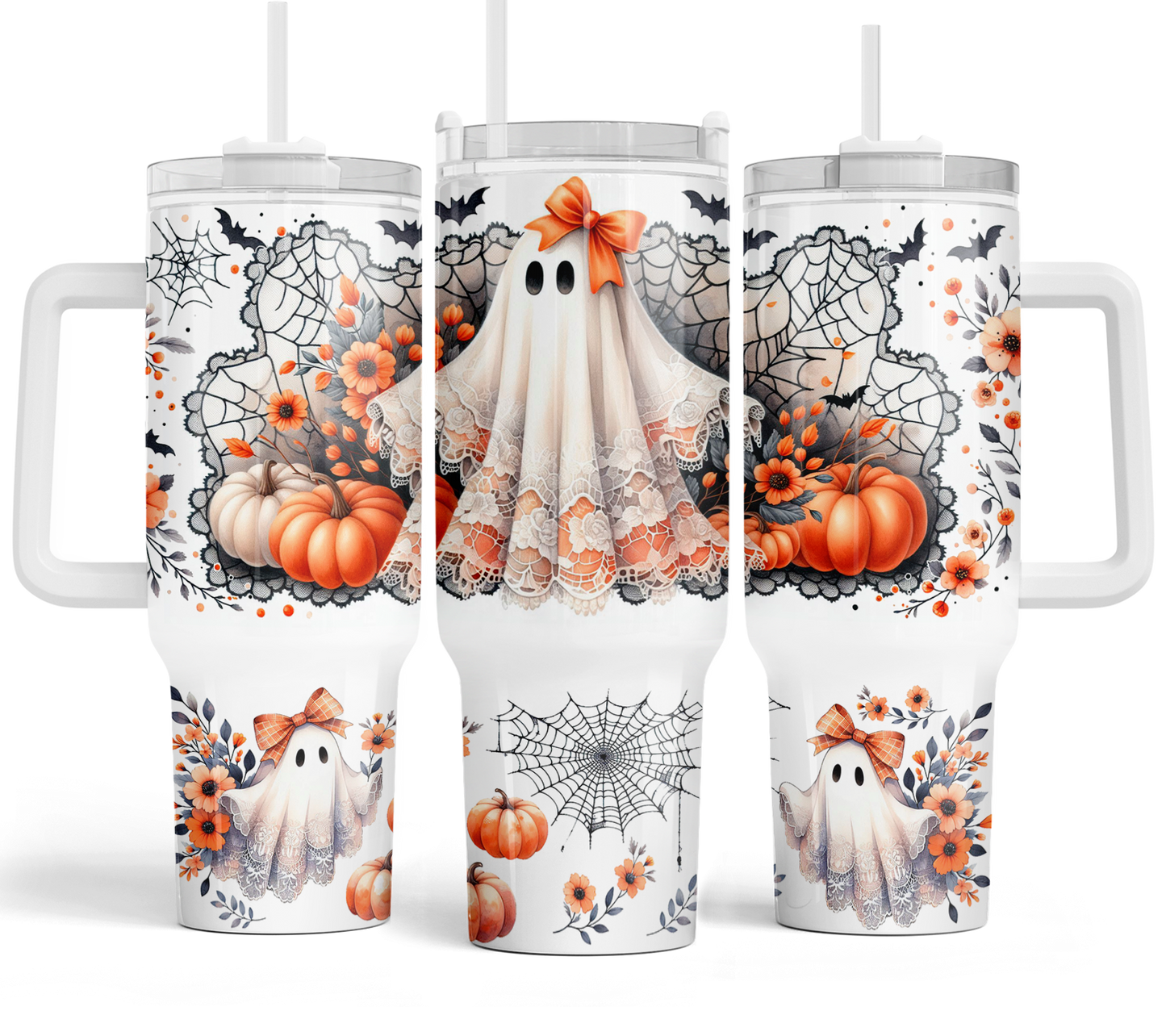 40 oz Lace Ghost Travel Tumbler