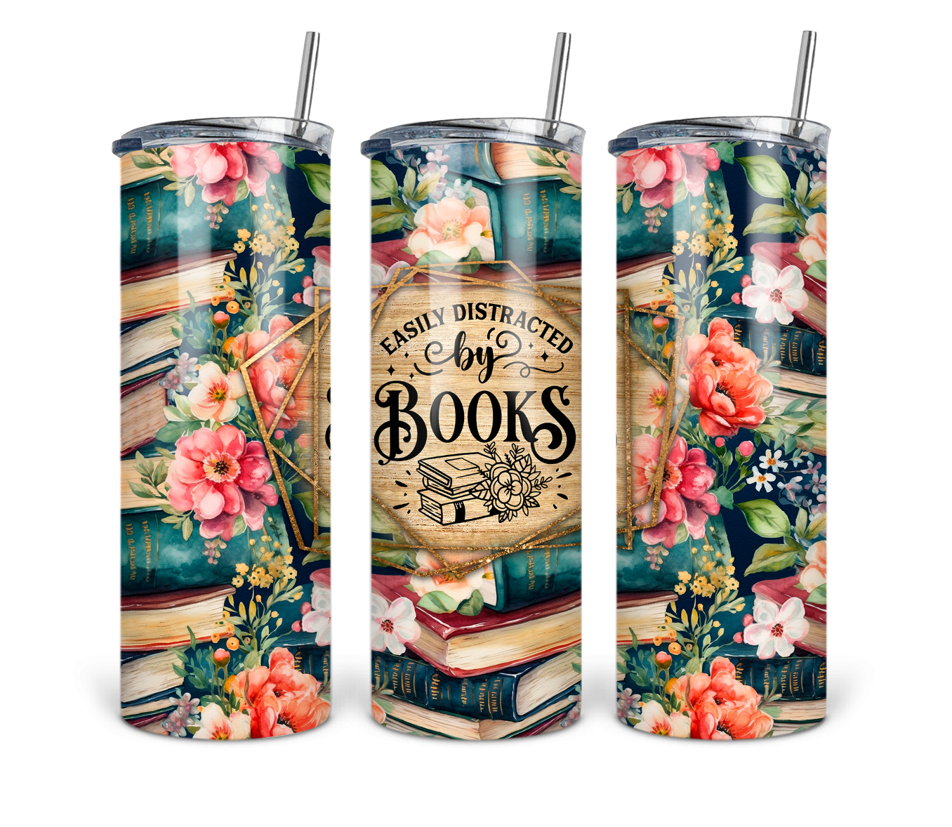 20 oz Easily Distracted by Books Tumbler