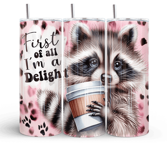 20 oz Glitter Tumbler - I'm a Delight - The Redheaded StoryKeeper