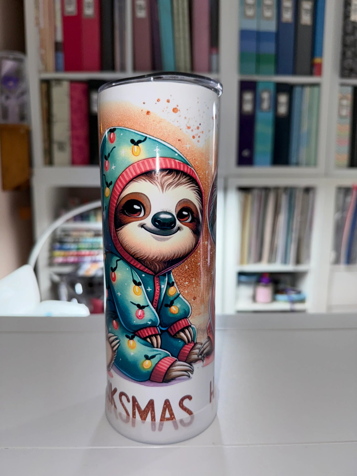 20 oz Happy Hallothanksmas Sloth Tumbler - The Redheaded StoryKeeper