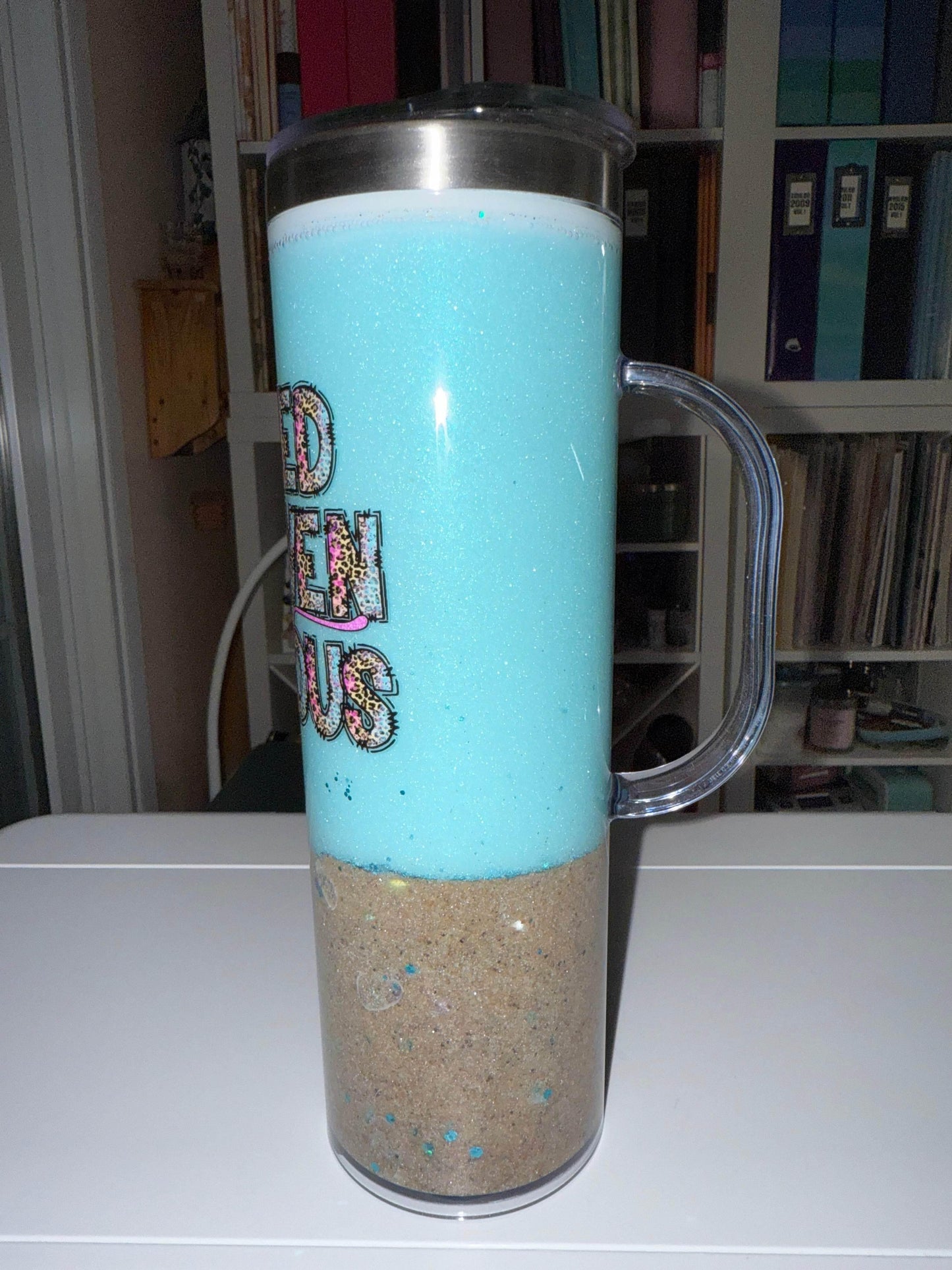 20 oz Stainless Steel Beach Tumbler with Handle - The Redheaded StoryKeeper