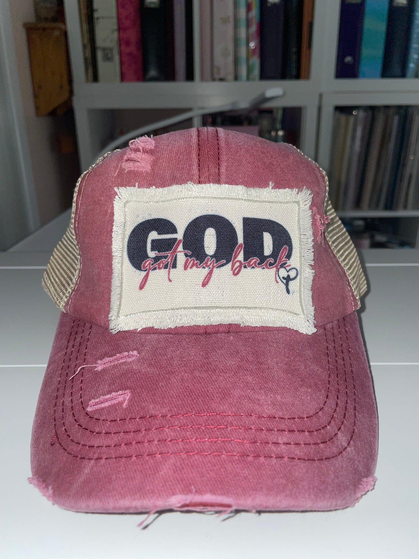 God Got My Back Distressed Ponytail Hat - The Redheaded StoryKeeper