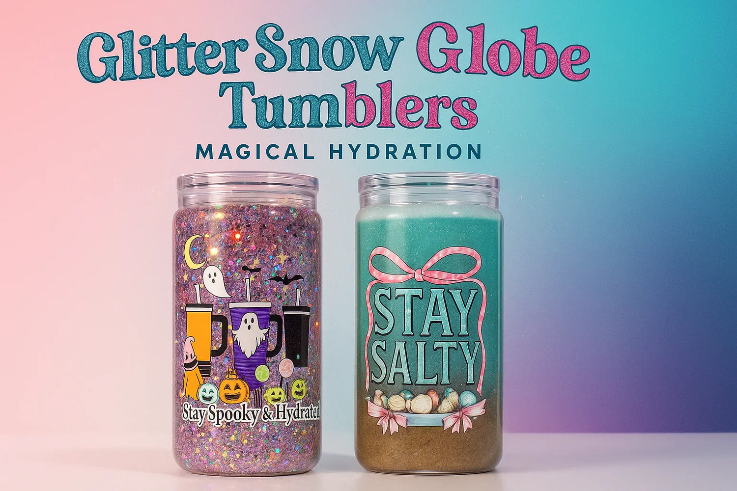 glitter snowglobe tumblers - The Redheaded StoryKeeper