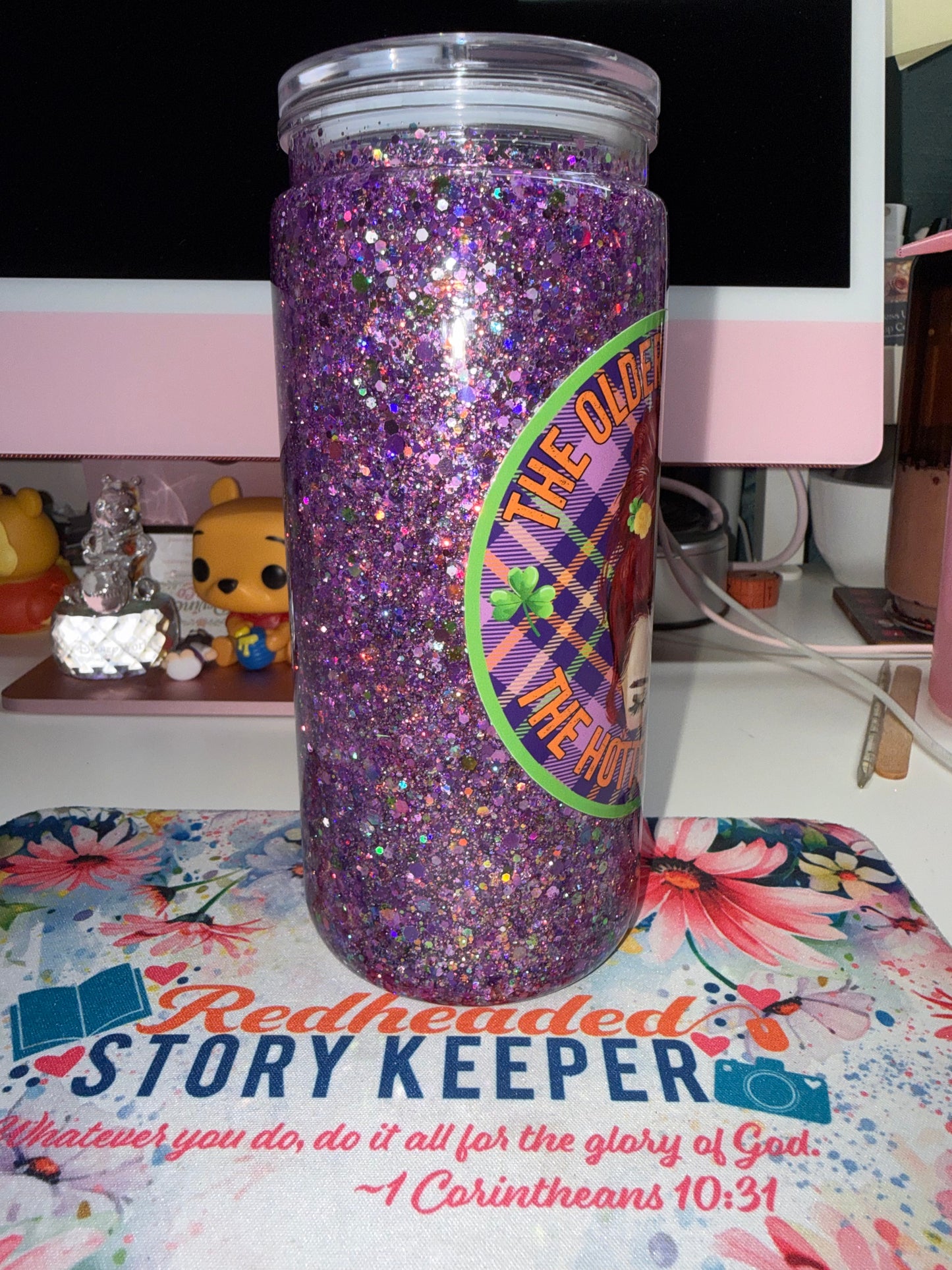 20 oz The Older the Ginger, the Hotter the Spice Glitter Tumbler
