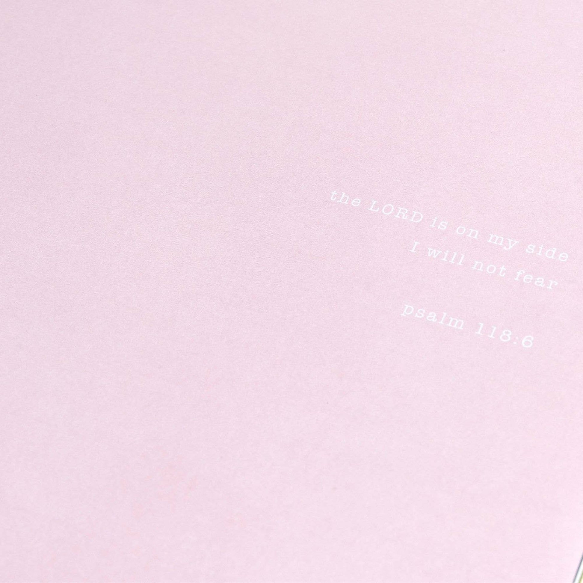 Pink background with white text quote from Psalm 118:23