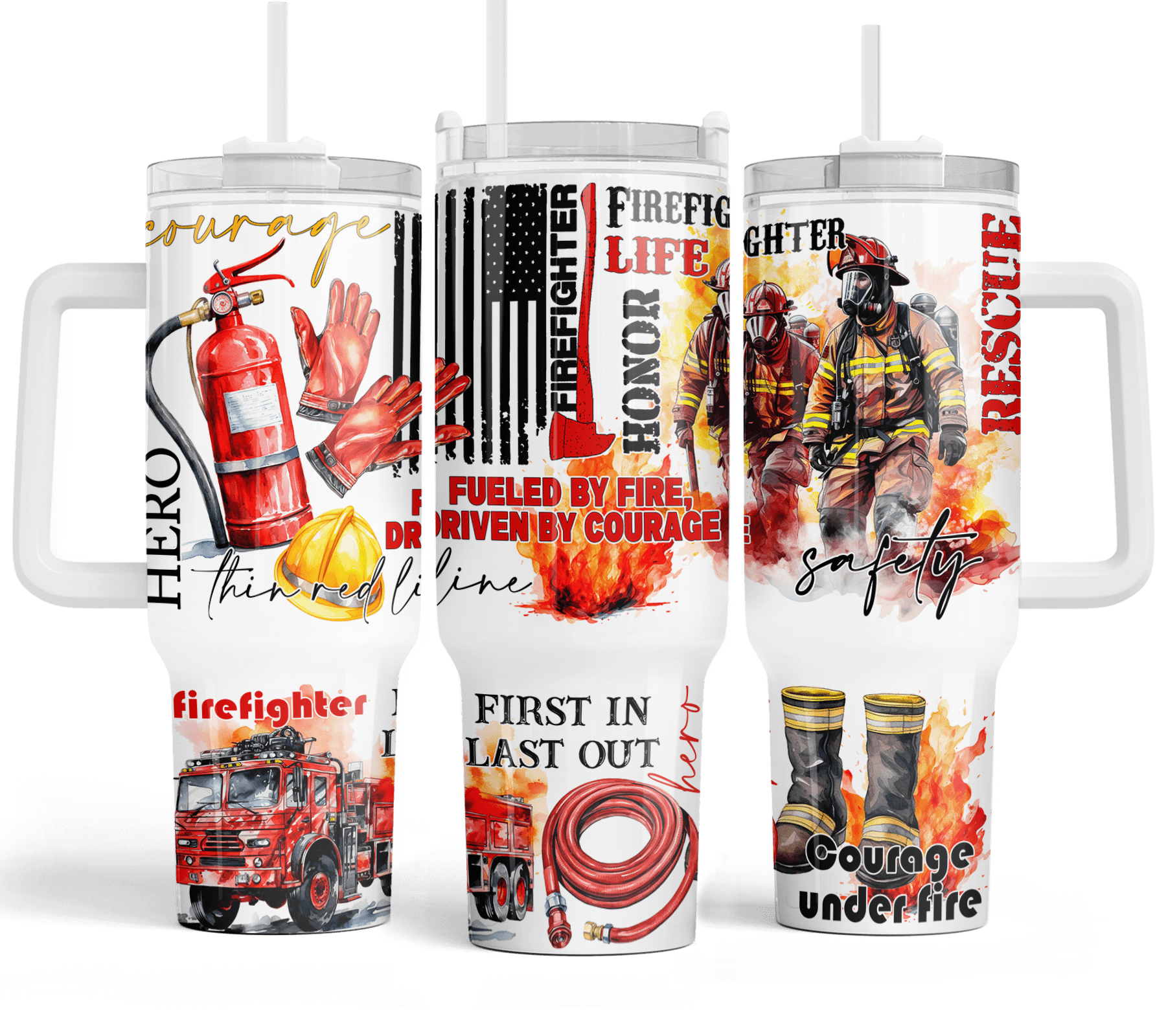 40 oz Firefighter Life Travel Tumbler - The Redheaded StoryKeeper