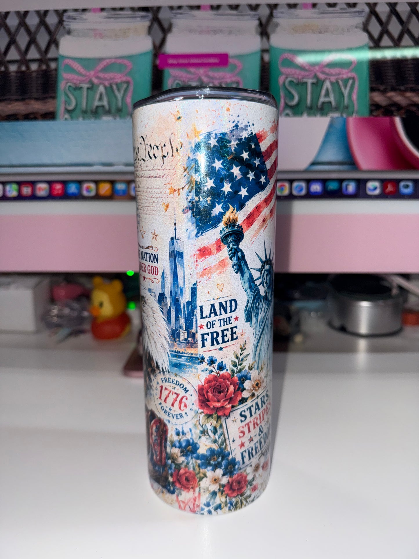 20 oz America 250 Holographic Tumbler