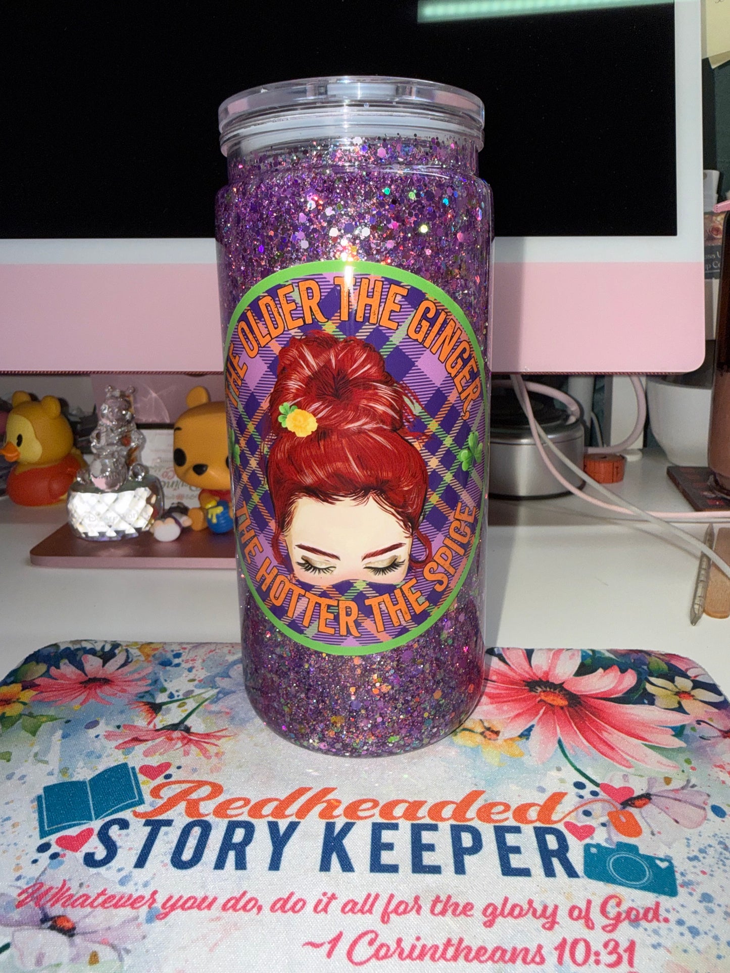 20 oz The Older the Ginger, the Hotter the Spice Glitter Tumbler