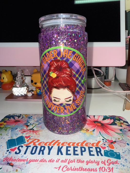 20 oz The Older the Ginger, the Hotter the Spice Glitter Tumbler