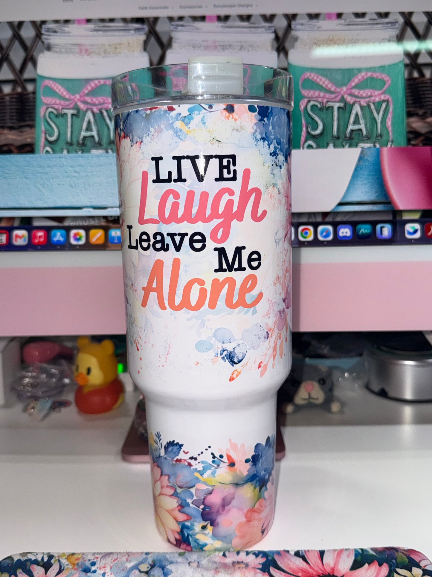 40 oz Live Laugh Leave Me Alone Travel Tumbler