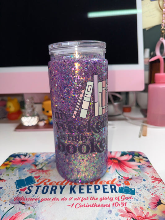 20 oz My Weekend is Fully Booked Glitter Tumbler