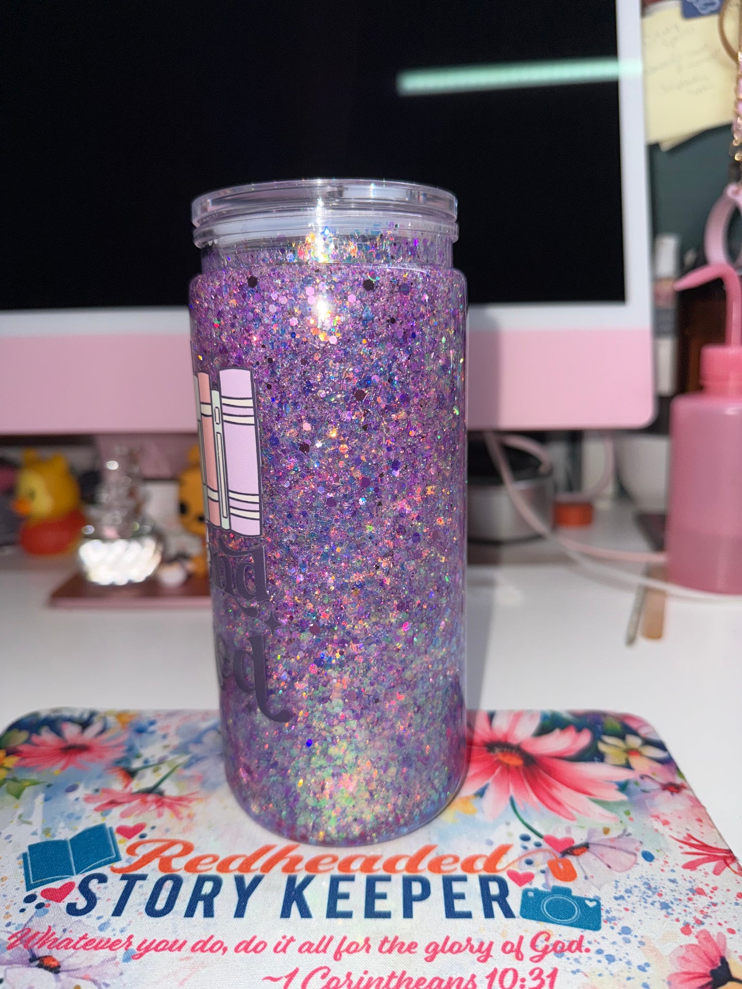 20 oz My Weekend is Fully Booked Glitter Tumbler