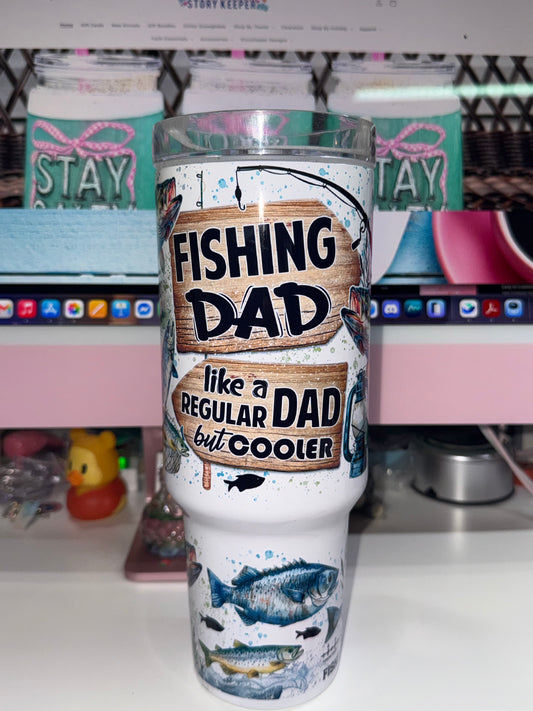 40 oz Fishing Dad Travel Tumbler