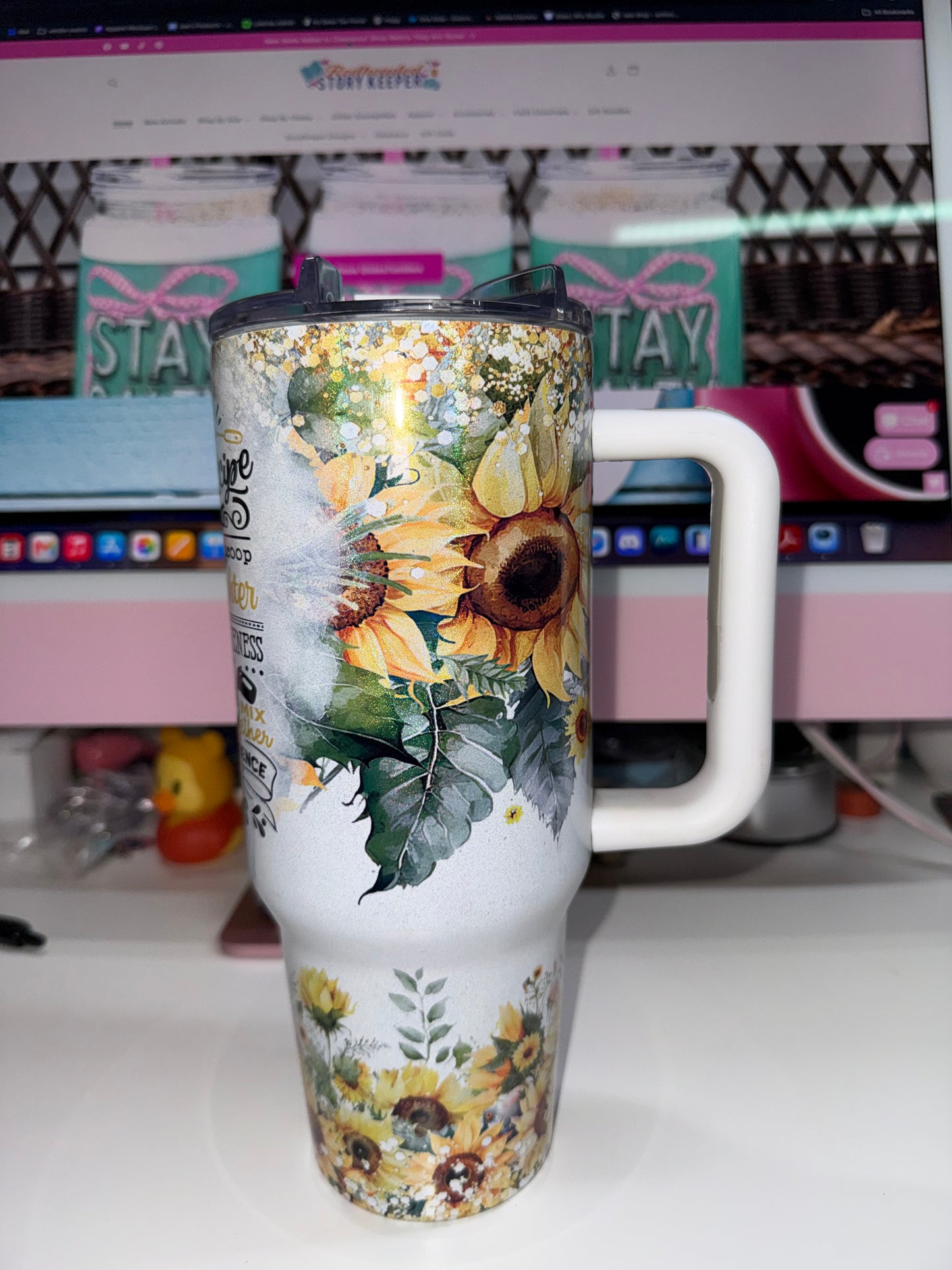 40 oz Sunflowers Family Recipe Holographic Big Swig Tumbler