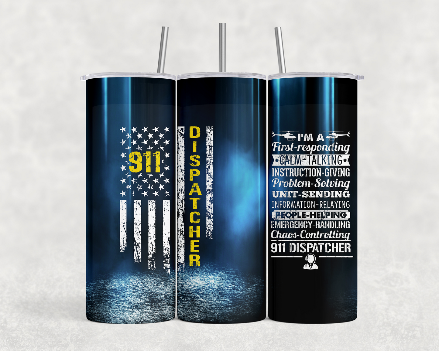 20 oz 911 Dispatcher Tumbler - The Redheaded StoryKeeper