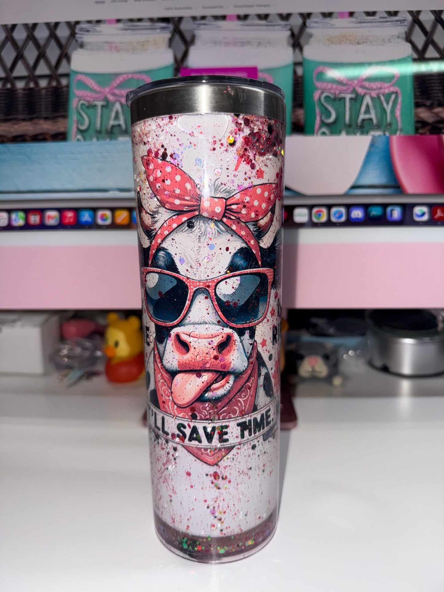 20 oz Let's Assume Snowglobe Tumbler