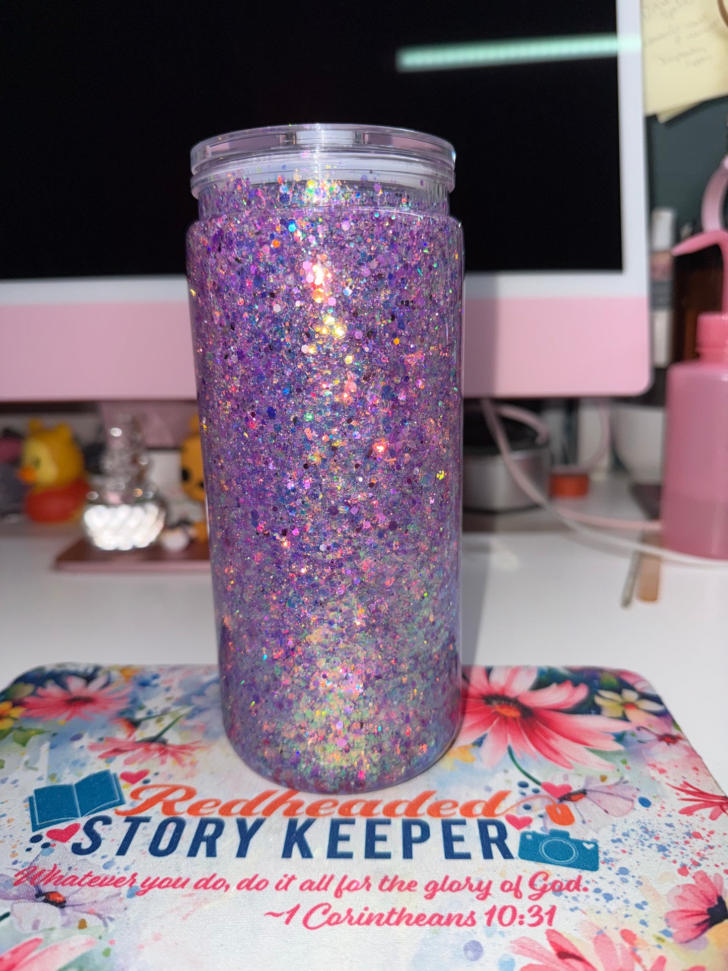 20 oz My Weekend is Fully Booked Glitter Tumbler