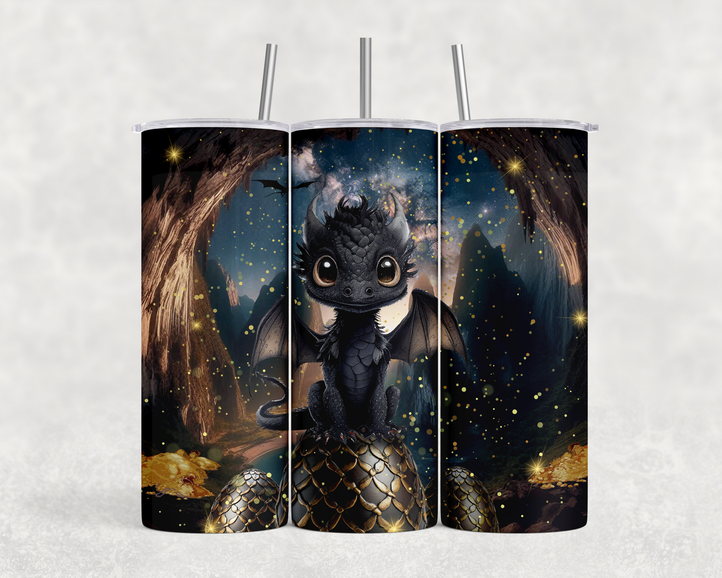 20 oz Baby Dragon Glitter Tumbler - The Redheaded StoryKeeper