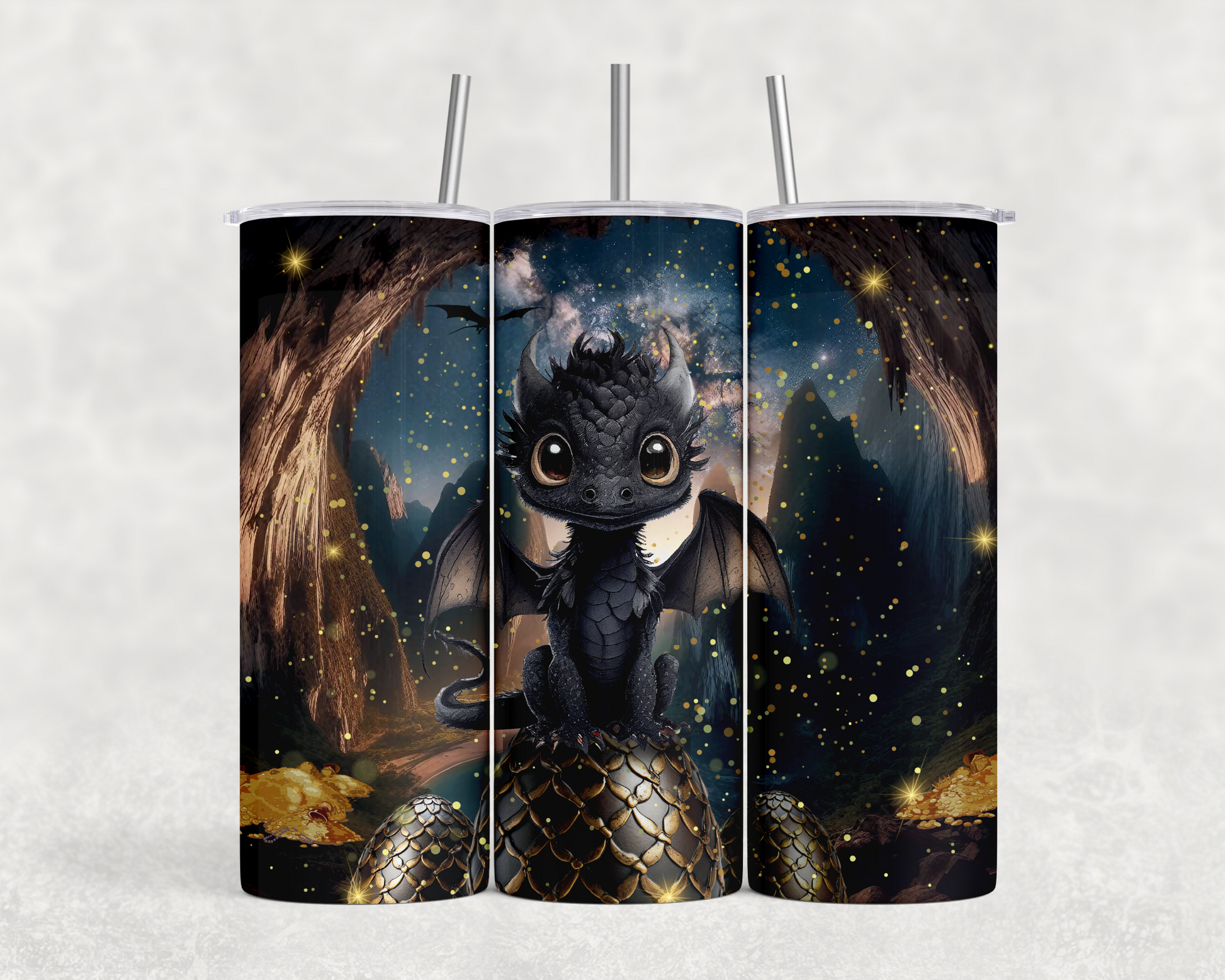 20 oz Baby Dragon Glitter Tumbler - The Redheaded StoryKeeper