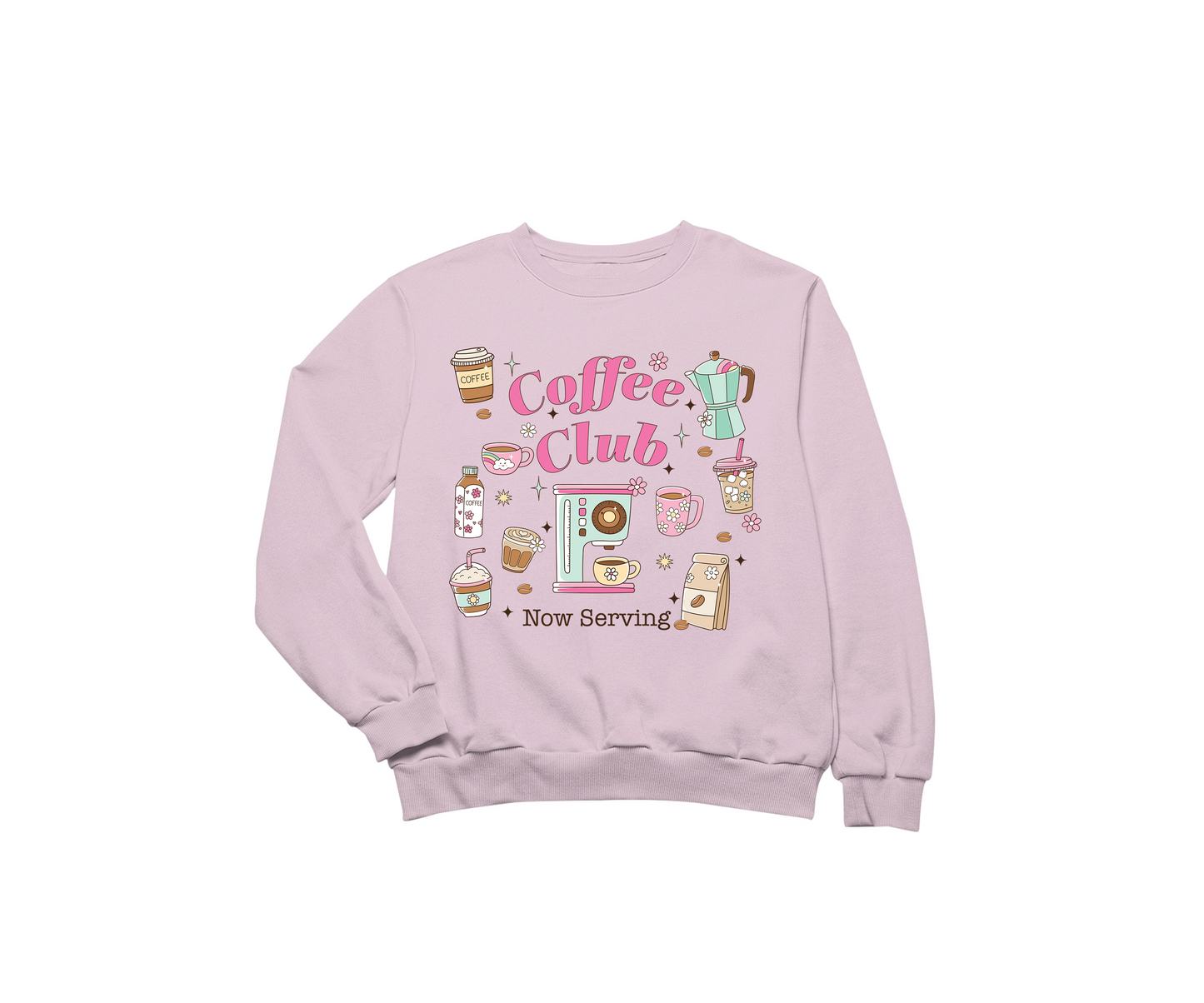 Coffee Club Now Serving PNG - Commercial Use License + FREE Mockup