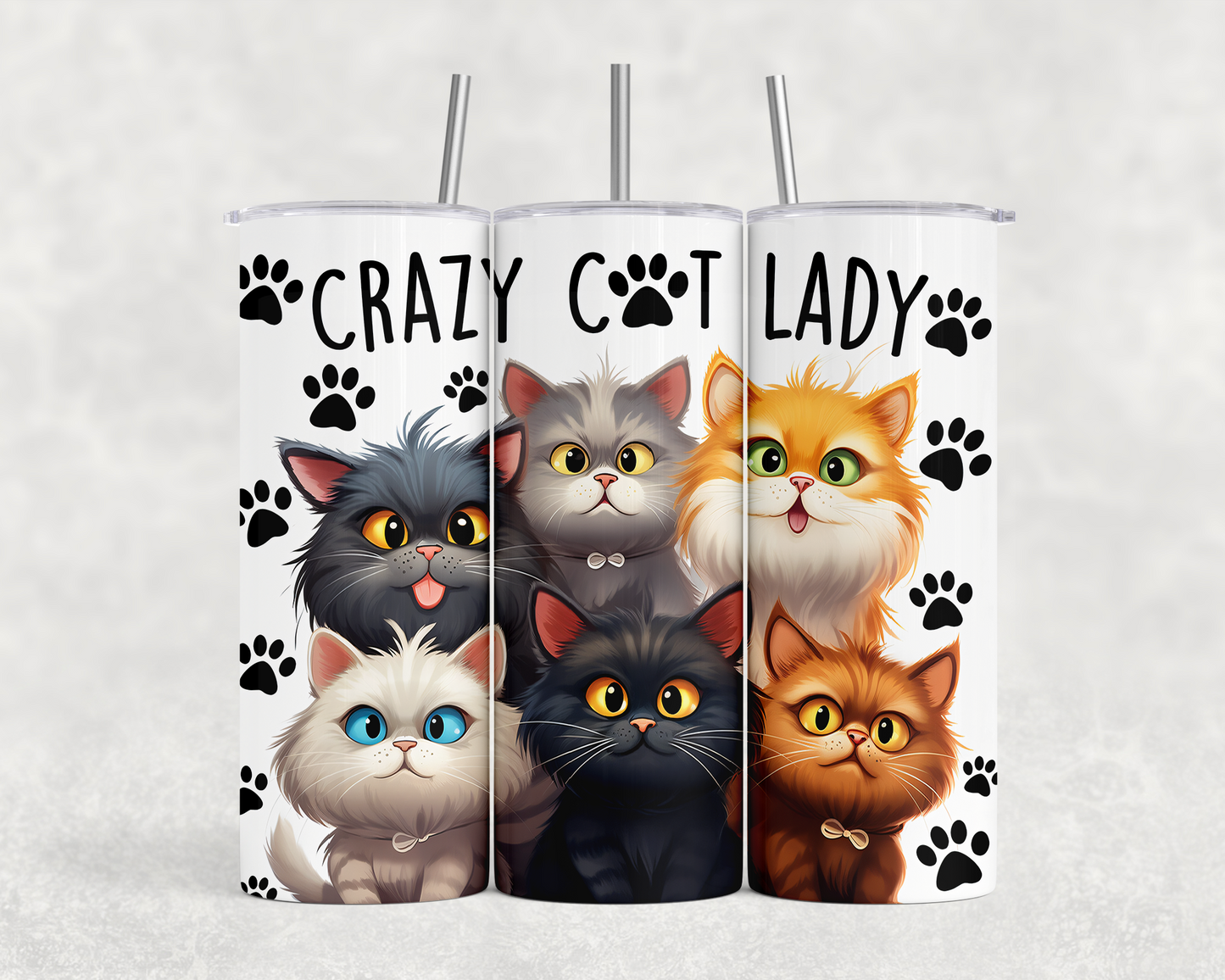 view of casts on Crazy cat lady tumbler
