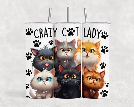 view of casts on Crazy cat lady tumbler
