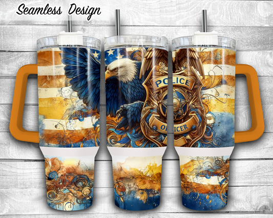 40 oz Police Officer Travel Tumbler