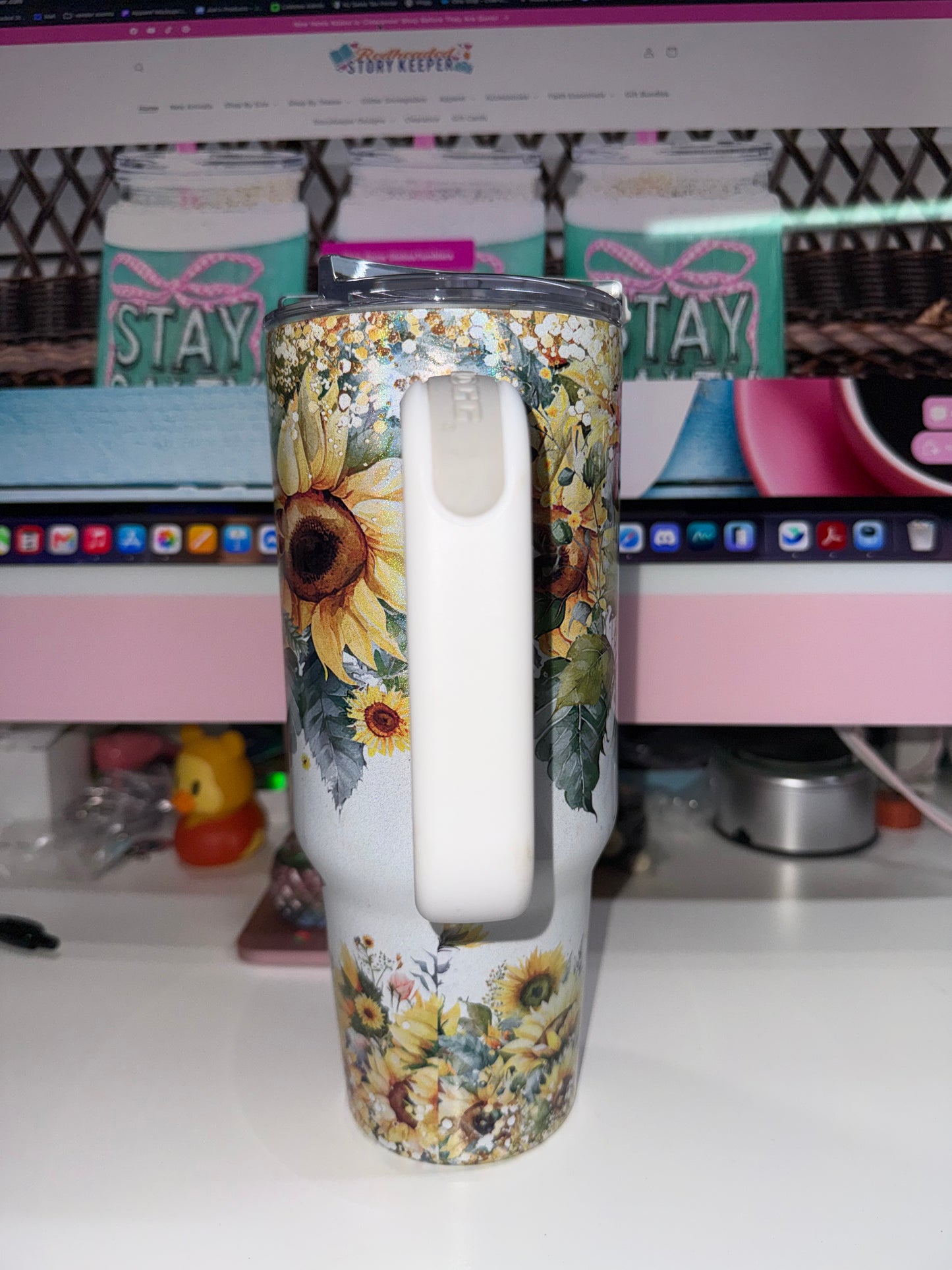 40 oz Sunflowers Family Recipe Holographic Big Swig Tumbler