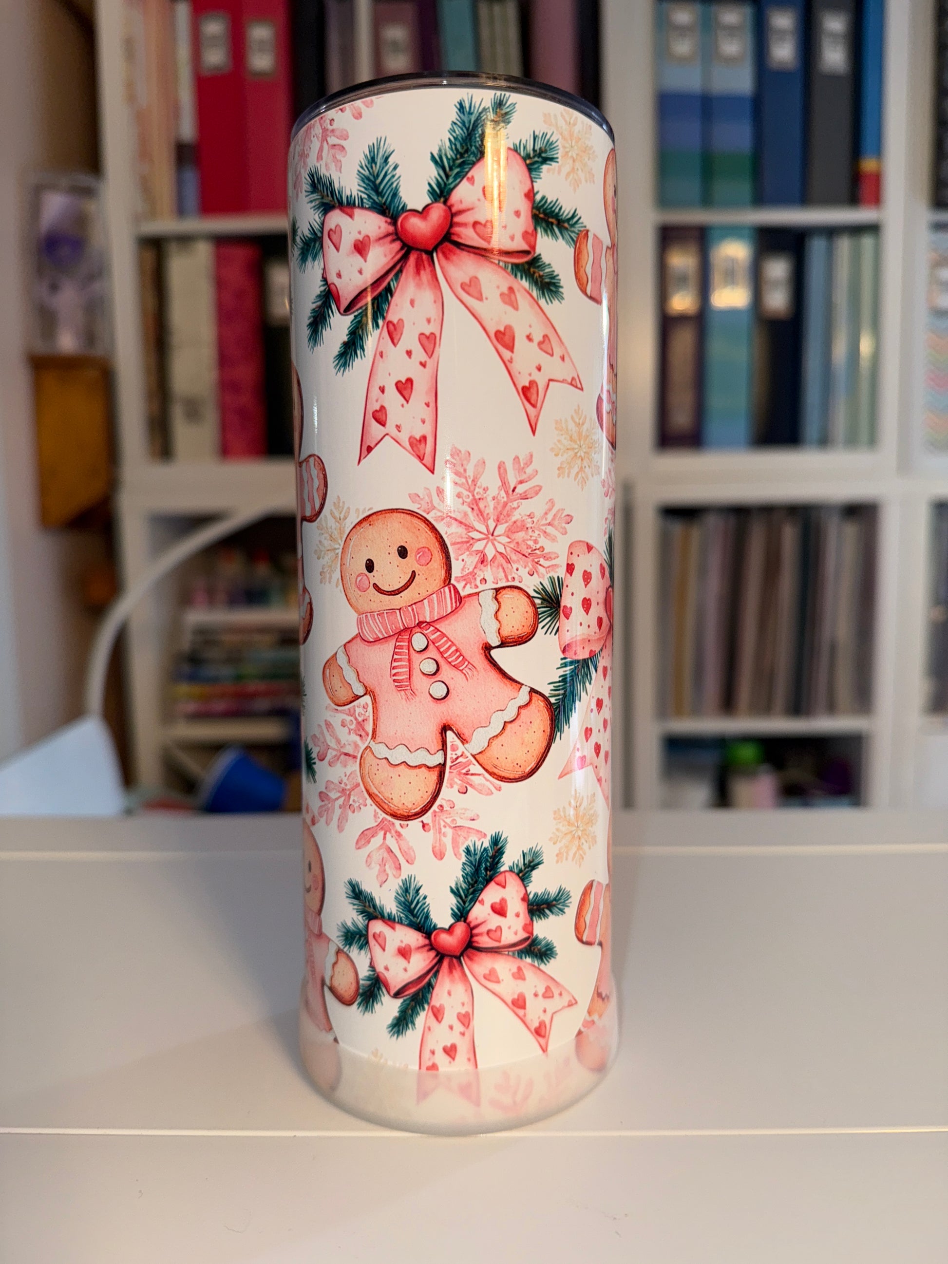 20 oz Gingerbread & Bows Tumbler - The Redheaded StoryKeeper