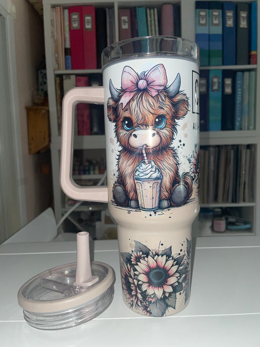 40 oz Duo Ombre Travel Tumbler - Coffee Mode Highland Cows