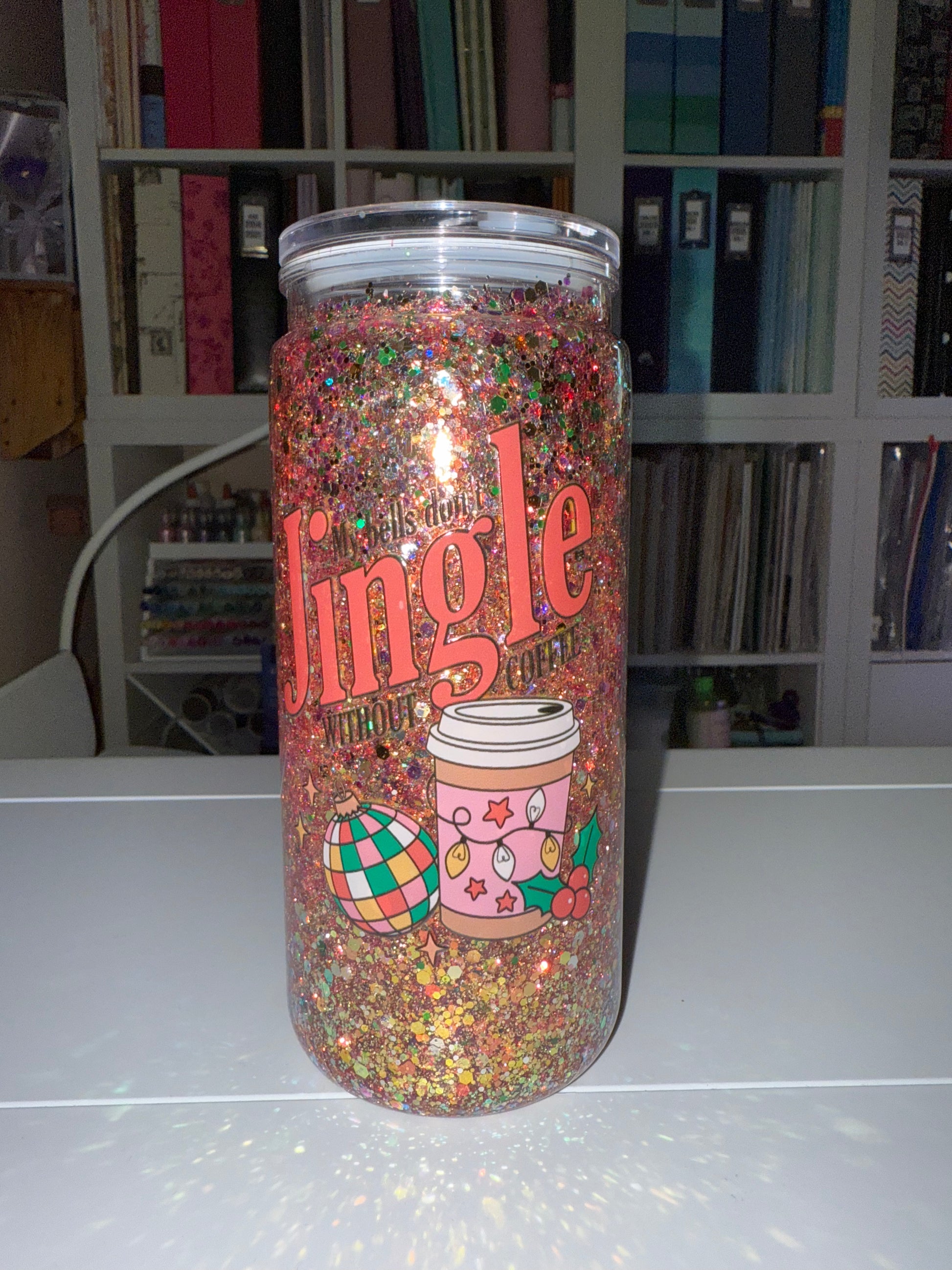 16 oz Acrylic Snowglobe  Tumbler- My Bells don’t Jingle - The Redheaded StoryKeeper