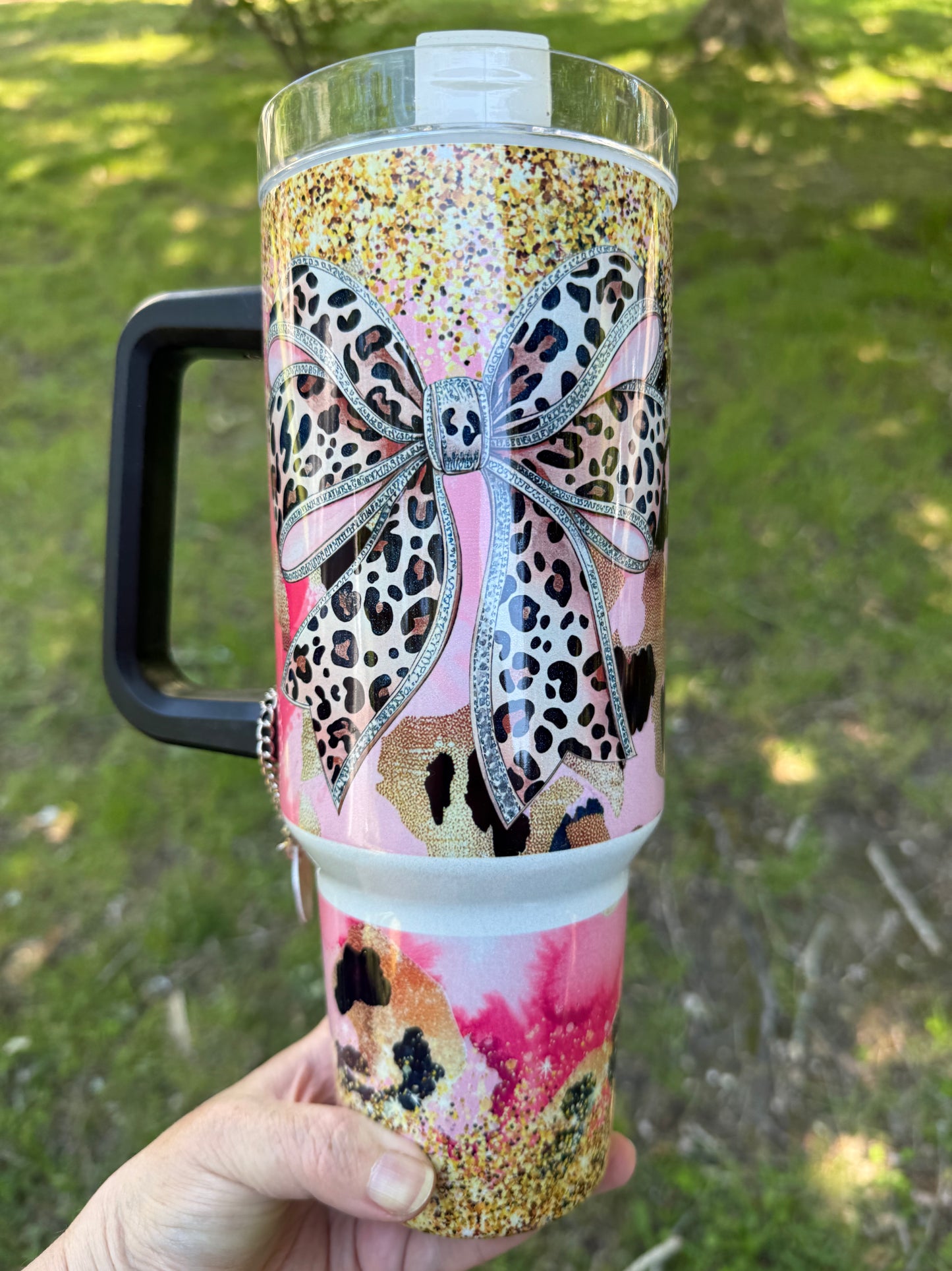 40 oz Drink Your Water & Mind Your Business Travel Tumbler with Charm