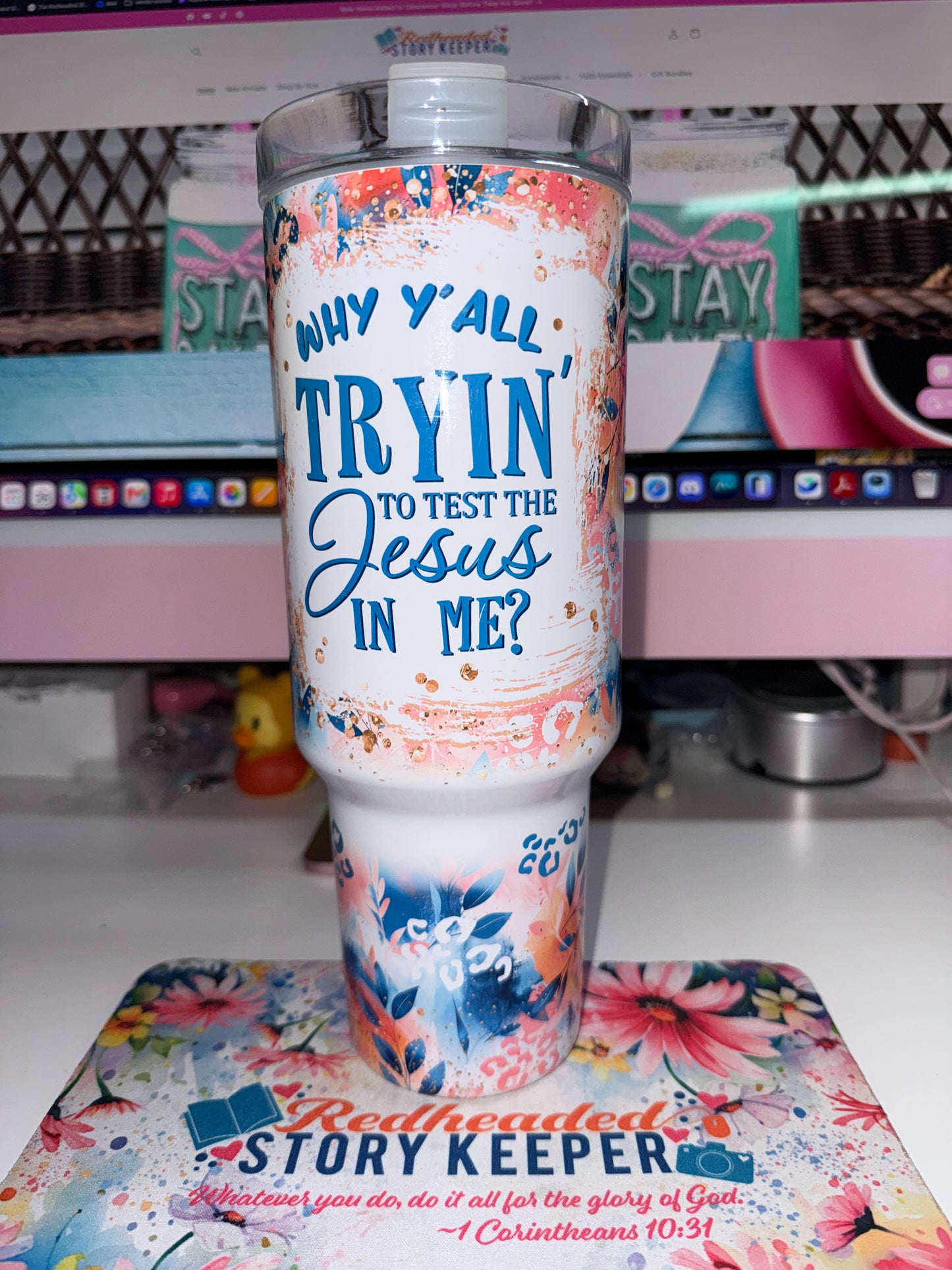 40 oz Why Y'all Tryin' Travel Tumbler