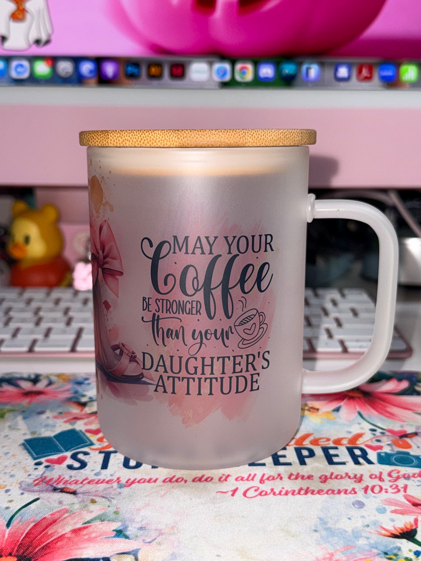 17 oz Daughter's Attitude Matte Glass Mug