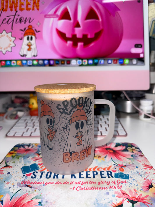 17 oz Spooky Brew Matte Glass Mug