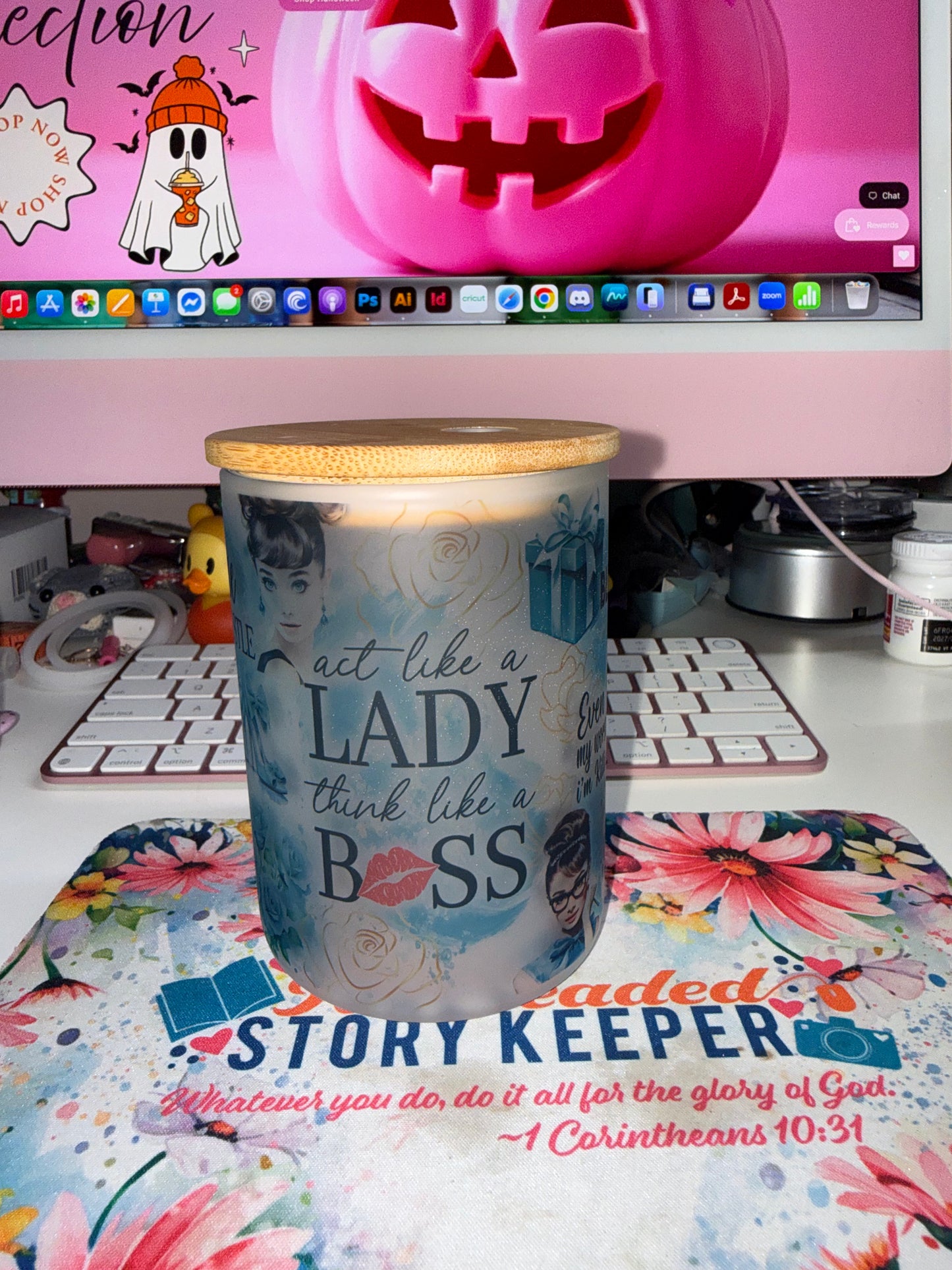 17 oz Boss Lady Matte Glass Mug