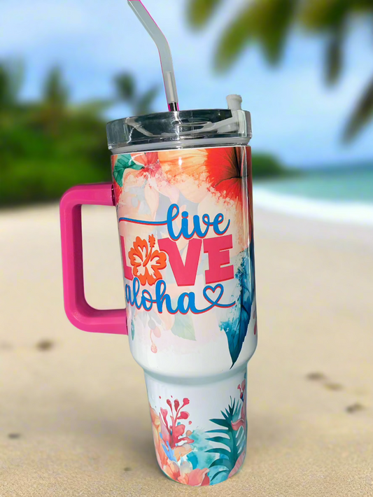 Live Love Aloha Pink handle