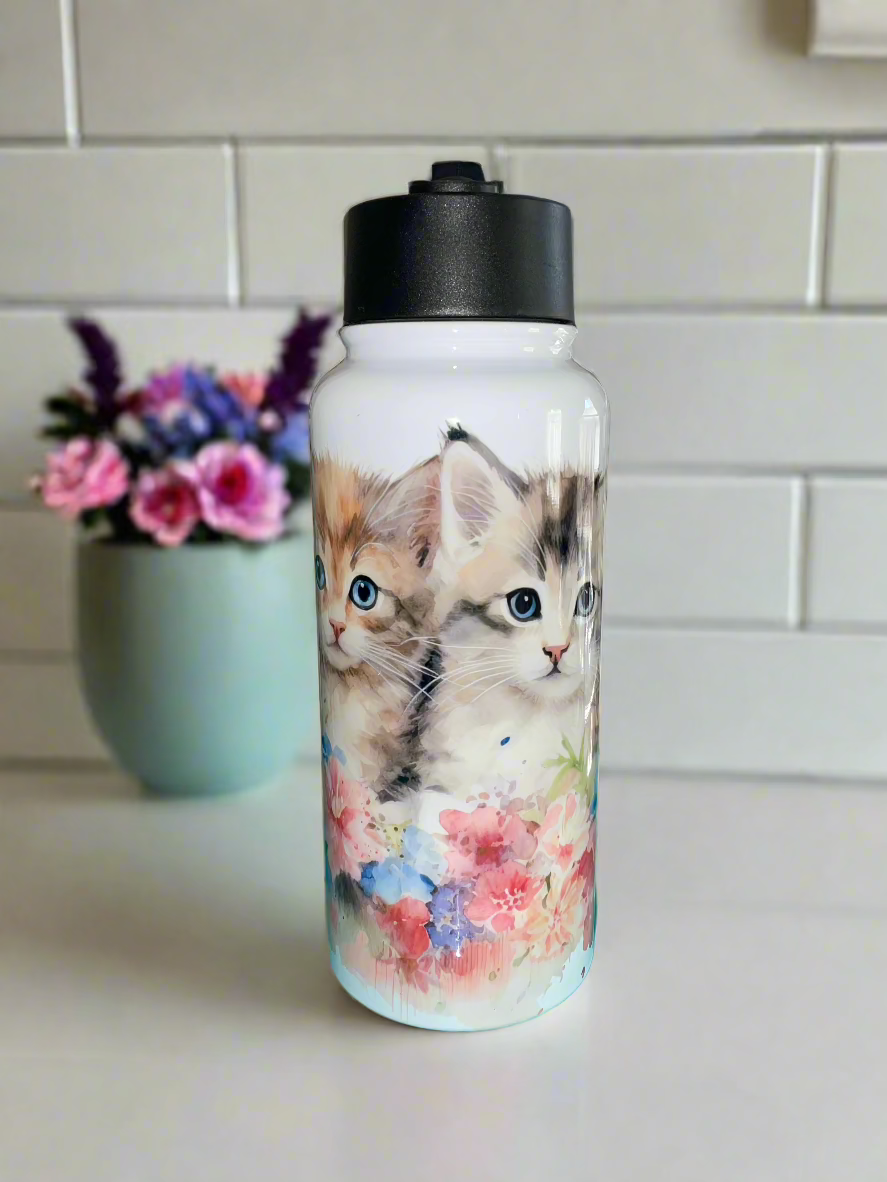 32 oz Kittens Hydro Handle Water Bottle