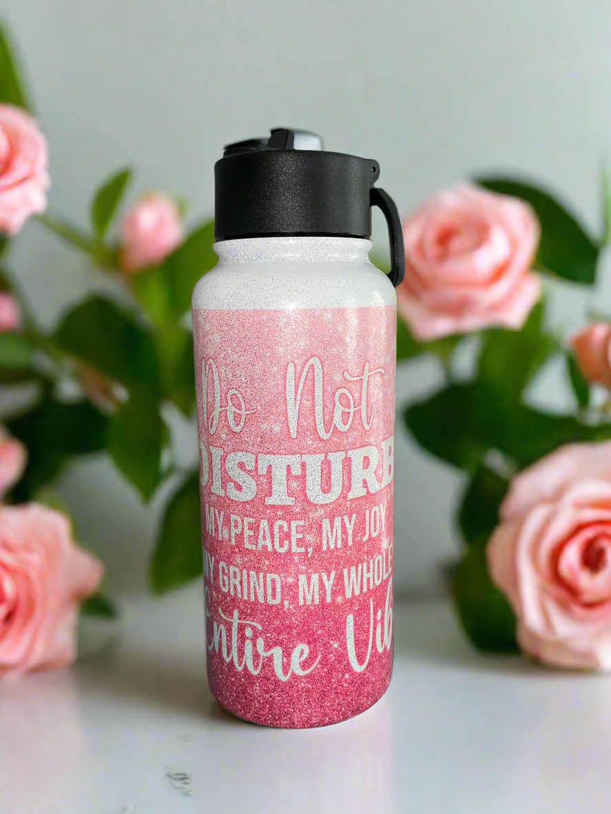 32 oz Do Not Disturb My Vibe Hydro Handle Water Bottle