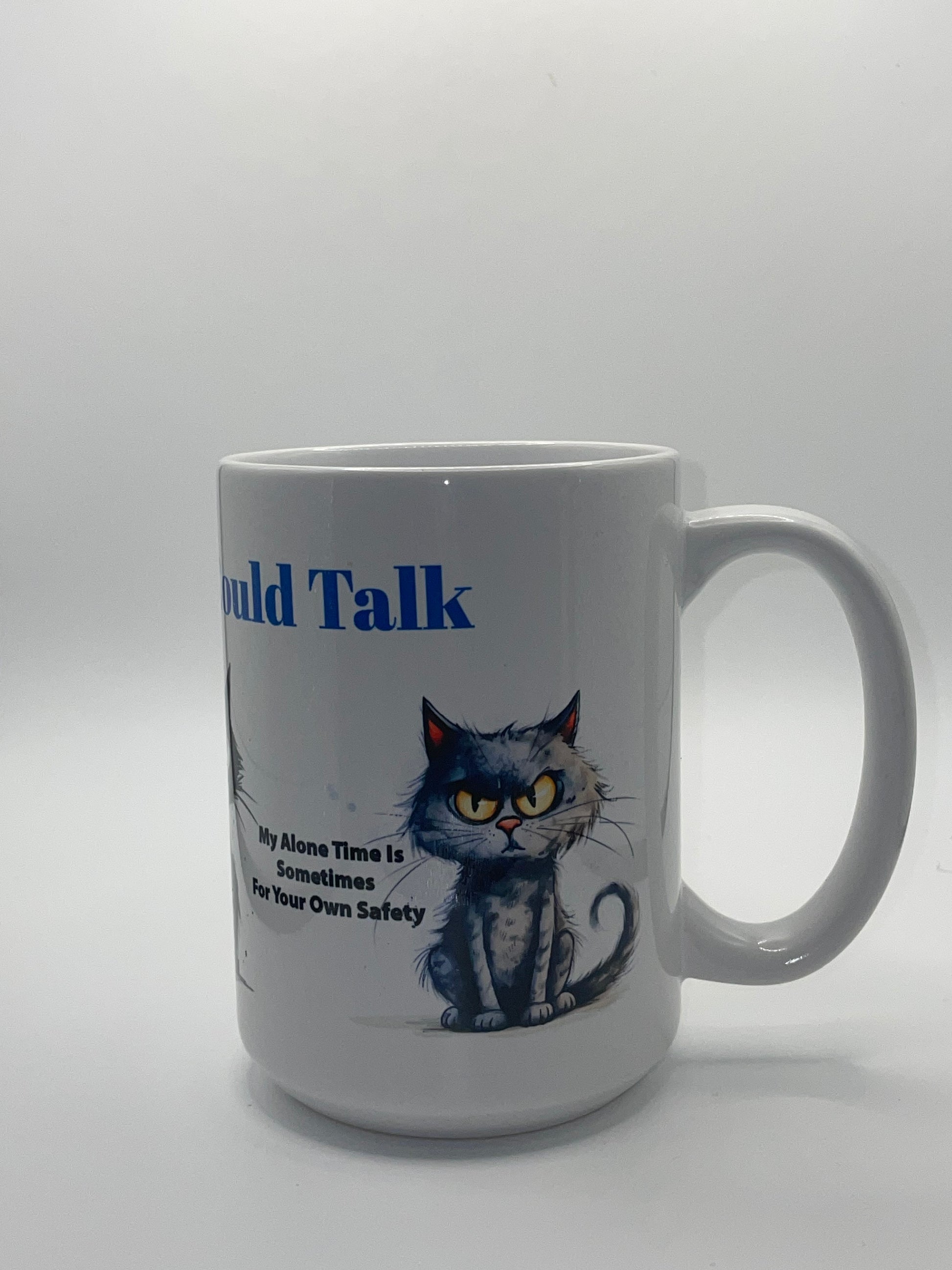 15 oz If Cats Could Talk Mug with Bamboo Lid - The Redheaded StoryKeeper