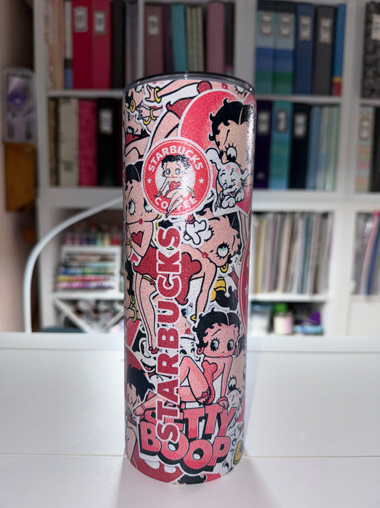 20 oz Betty Boop Starbucks Glitter Tumbler