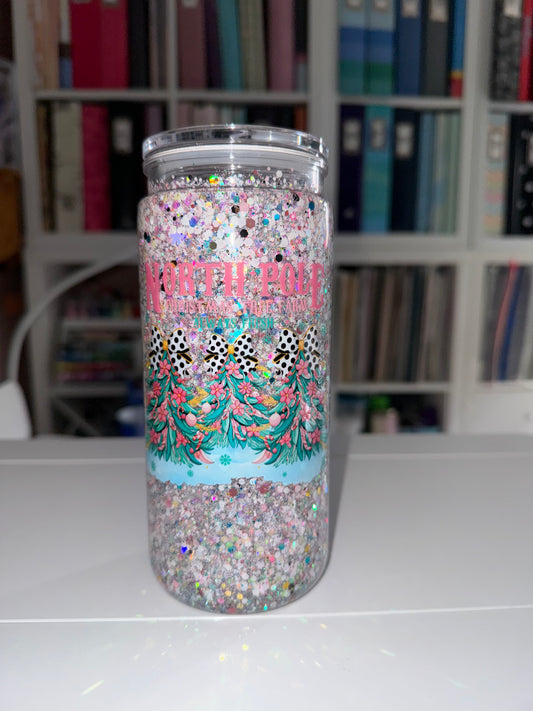 16oz North Pole Glitter Tumbler