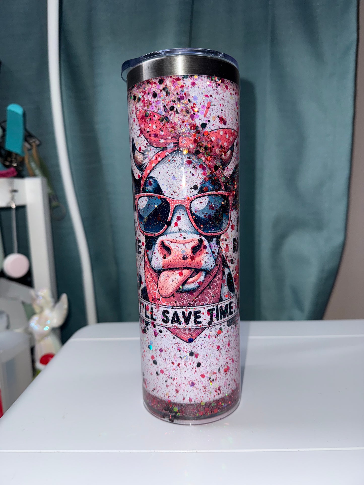 20 oz Let's Assume Snowglobe Tumbler - The Redheaded StoryKeeper