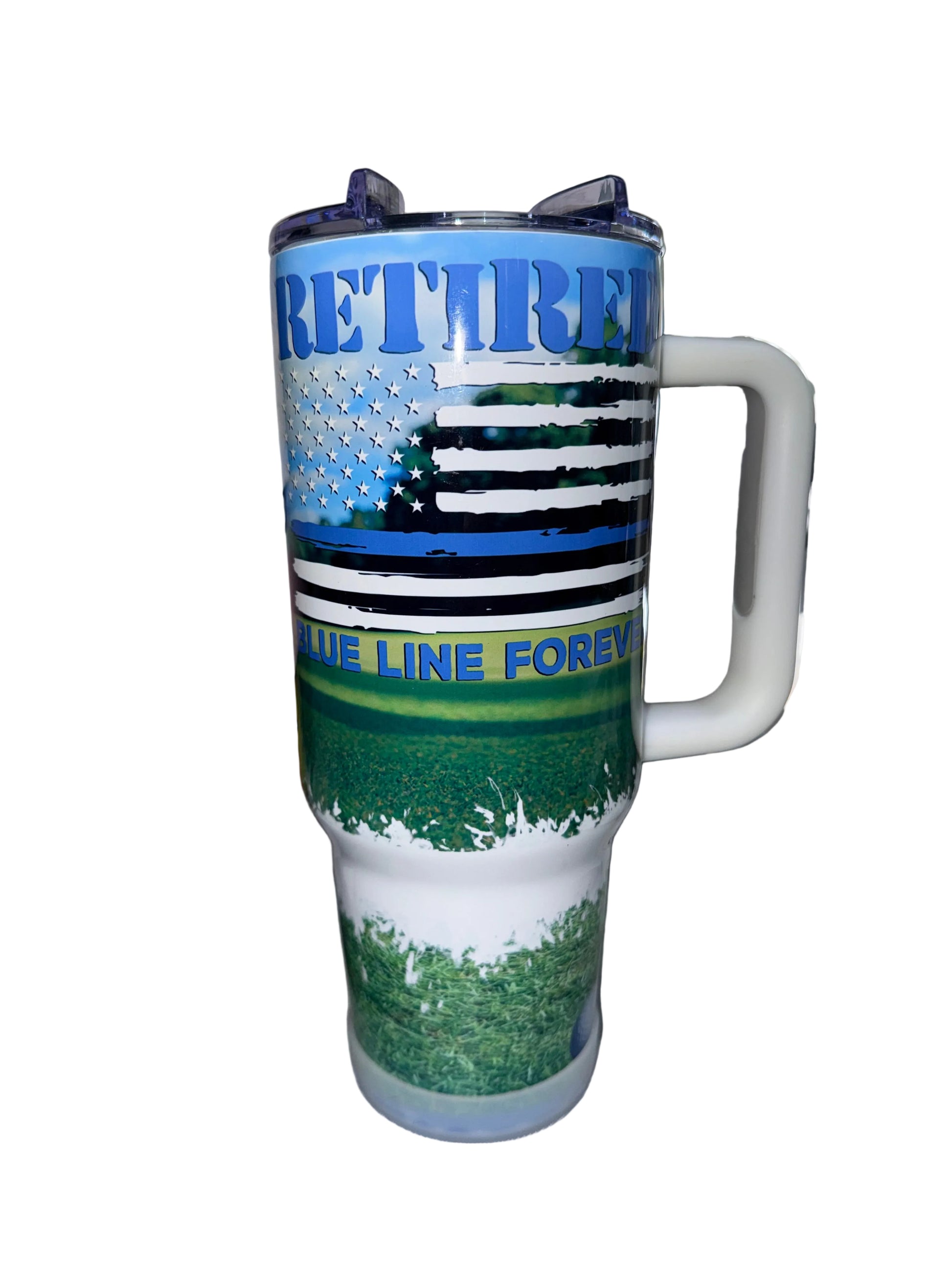40 oz Retired - Blue Line Forever Big Swig Tumbler - The Redheaded StoryKeeper