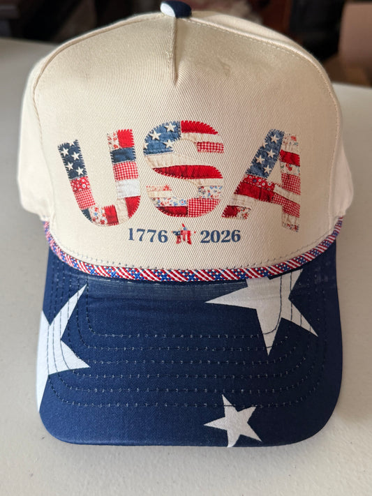 USA 1776–2026 Canvas Baseball Hat